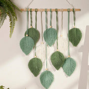 Boho macrame leaf tapestry, view 5 - MRSLM