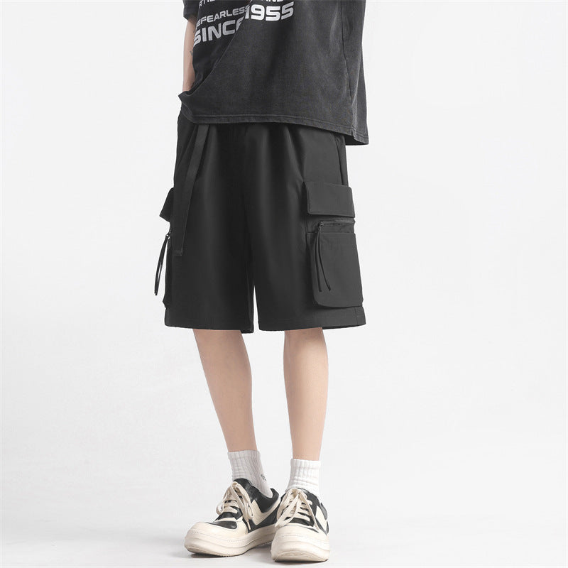 men's multi-pocket workwear shorts, view 3 - MRSLM