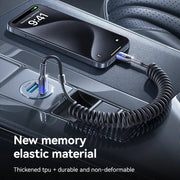 60w usb type c pd spring car charging cable, view 6 - MRSLM