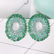 micro inlaid green zircon ring earrings, view 5 - MRSLM