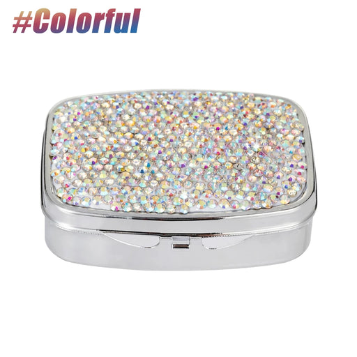 crystal diamond travel pill organizer, view 2 - MRSLM