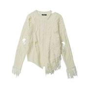 hollowed-out tassel knit sweater, view 2 - MRSLM