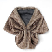 faux fur shawl wrap, view 5 - MRSLM