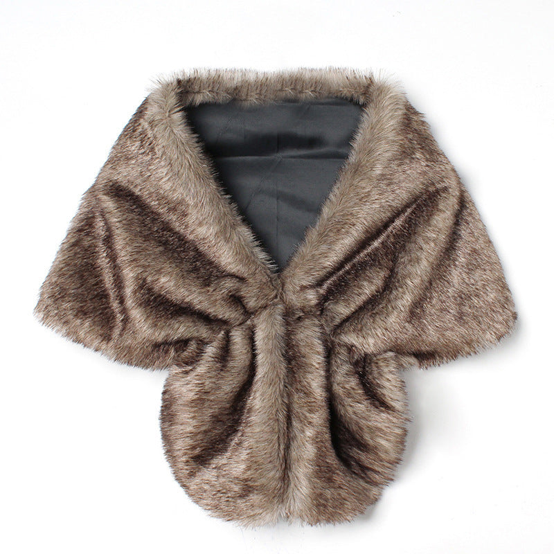faux fur shawl wrap, view 5 - MRSLM