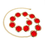 anime cosplay belt with red gem chain, view 7 - MRSLM