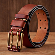 men's 3.8CM wide vintage leather belt, view 2 - MRSLM