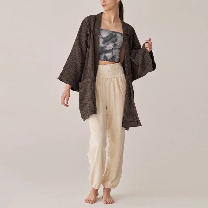 Cotton gauze open-stitch cardigan, view 5 - MRSLM