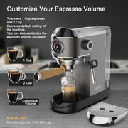 20 bar semi-automatic espresso machine, view 6 - MRSLM