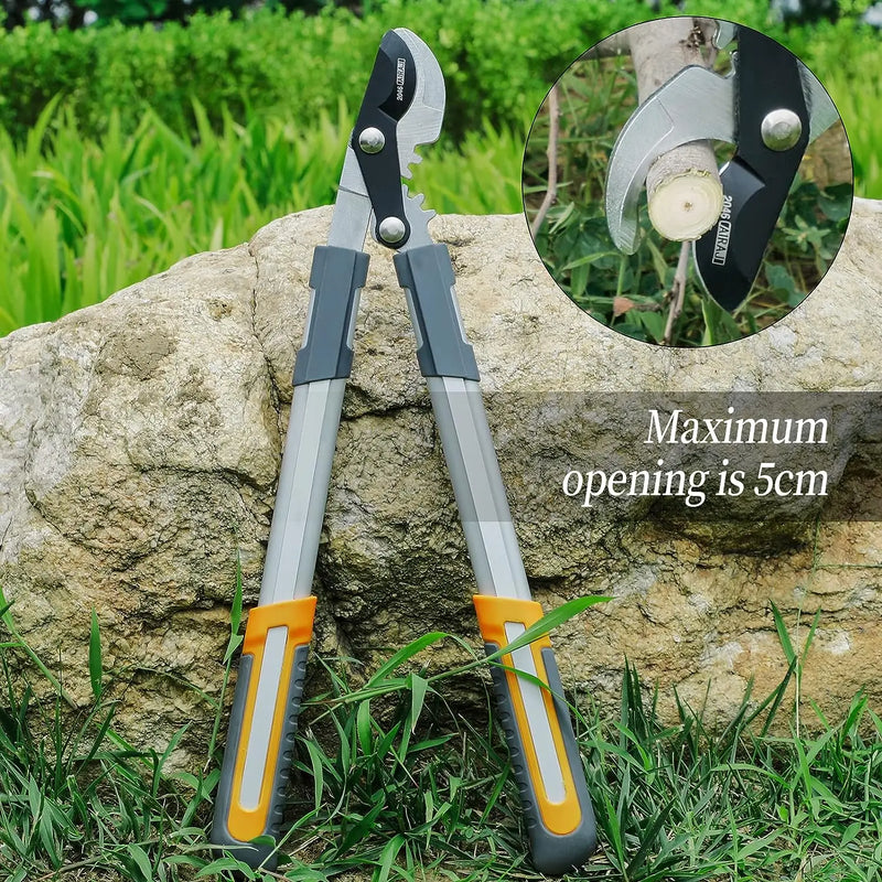 ratchet pruning shears with long handle, view 3 - MRSLM