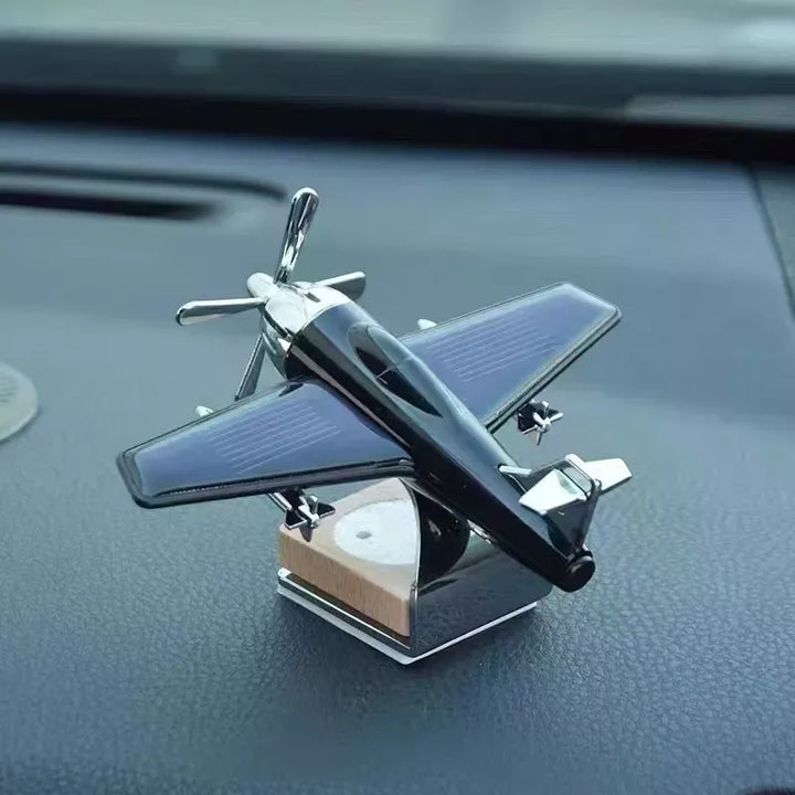 Solar-Powered Rotating Aircraft Car Air Freshener & Ornament