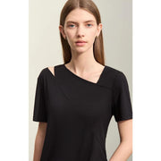 asymmetric v-neck casual tee, view 6 - MRSLM
