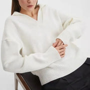 women's V-neck polo sweater - MRSLM