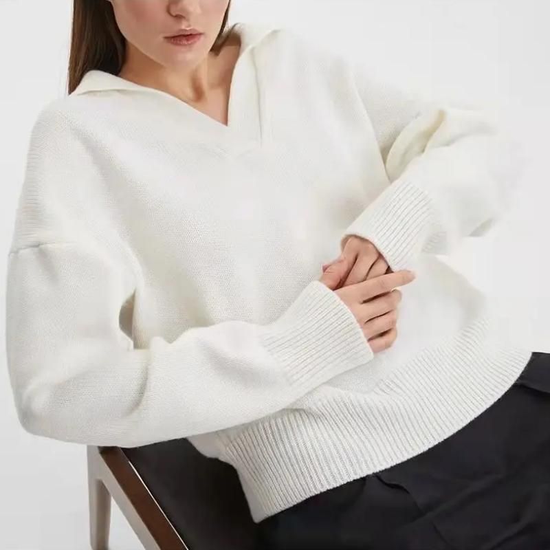 women's V-neck polo sweater - MRSLM