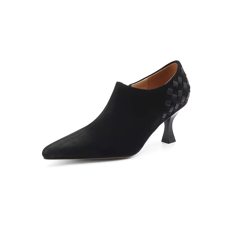 split leather slip-on pumps, view 3 - MRSLM
