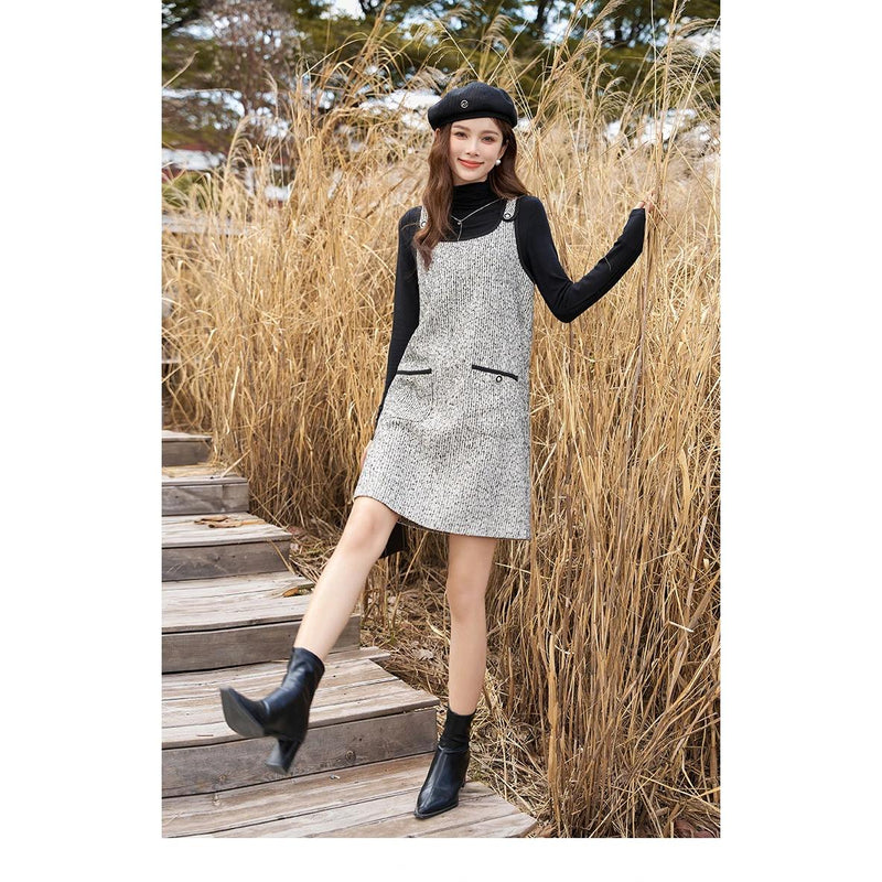 women's tweed suspender dress, view 12 - MRSLM