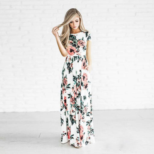 women's flower print maxi dress - MRSLM