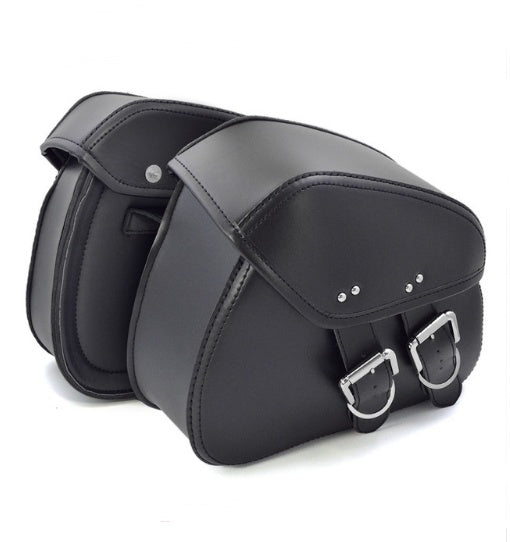 black pu leather motorcycle saddlebags - MRSLM