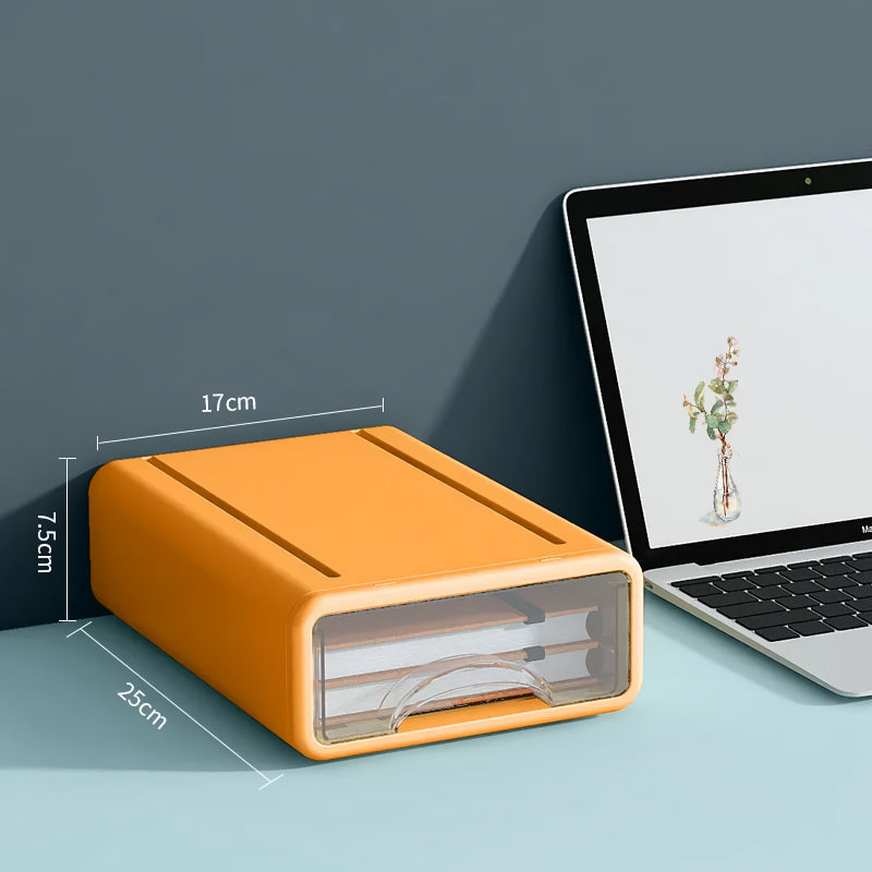 multi-layer drawer style pen holder and desk organizer, view 2 - MRSLM