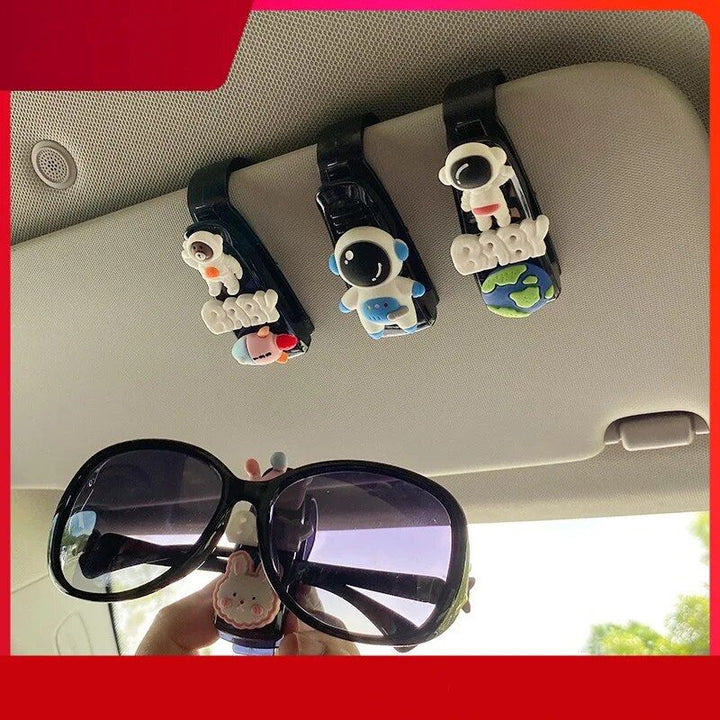 Compact Car Sun Visor Organizer with Sunglasses Holder