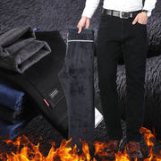 men's black fleece-lined jeans, view 4 - MRSLM