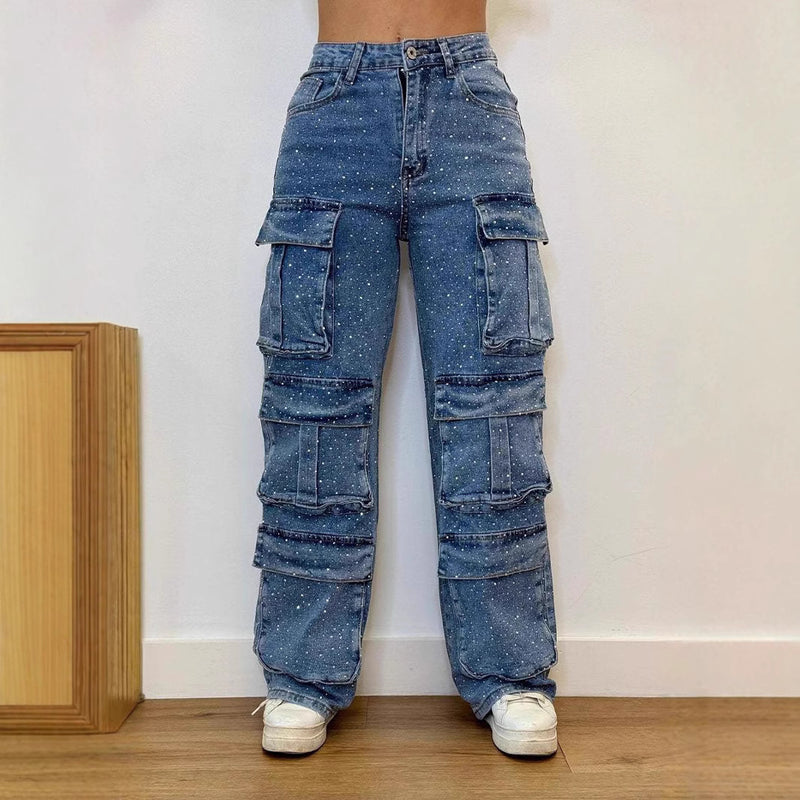 casual straight jeans with pockets, view 2 - MRSLM