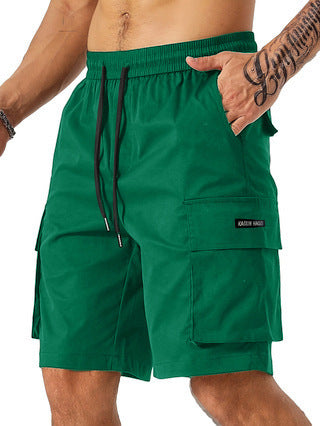 men's drawstring multi-pocket workwear shorts, view 8 - MRSLM