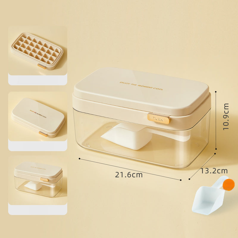 Square ice cube tray with flip-top lid, view 3 - MRSLM