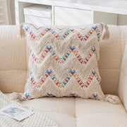 boho geometric tufted cushion cover, view 2 - MRSLM