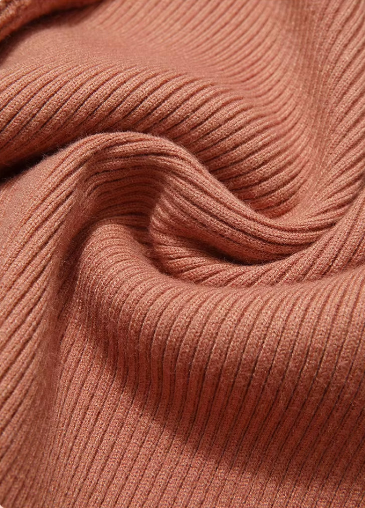 knitted turtleneck A-line dress, view 6 - MRSLM