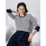 women's striped long sleeve t-shirt, view 4 - MRSLM