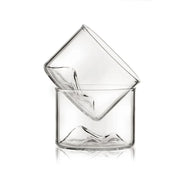 mountain whiskey glass with wooden base, view 2 - MRSLM
