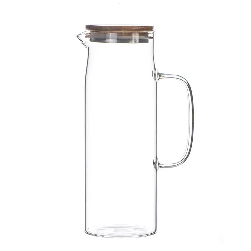 thickened glass kettle with bamboo lid, view 8 - MRSLM