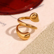 18k gold plated double layer spiral snake ring - MRSLM