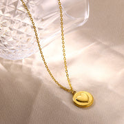 gold heart pendant necklace, view 4 - MRSLM