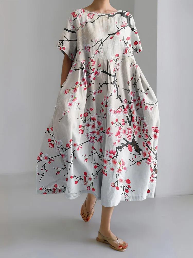 women's printed short-sleeved dress, view 8 - MRSLM