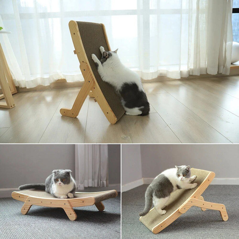 wooden cat scratcher and lounge bed, view 8 - MRSLM