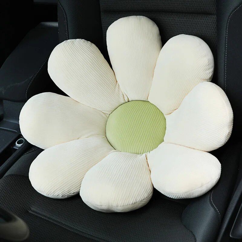 Soft Flower Car Neck & Waist Pillow with Safety Seat Belt Shoulder Pad