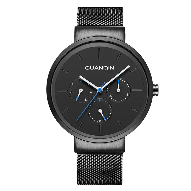 men's quartz mesh band watch, view 2 - MRSLM