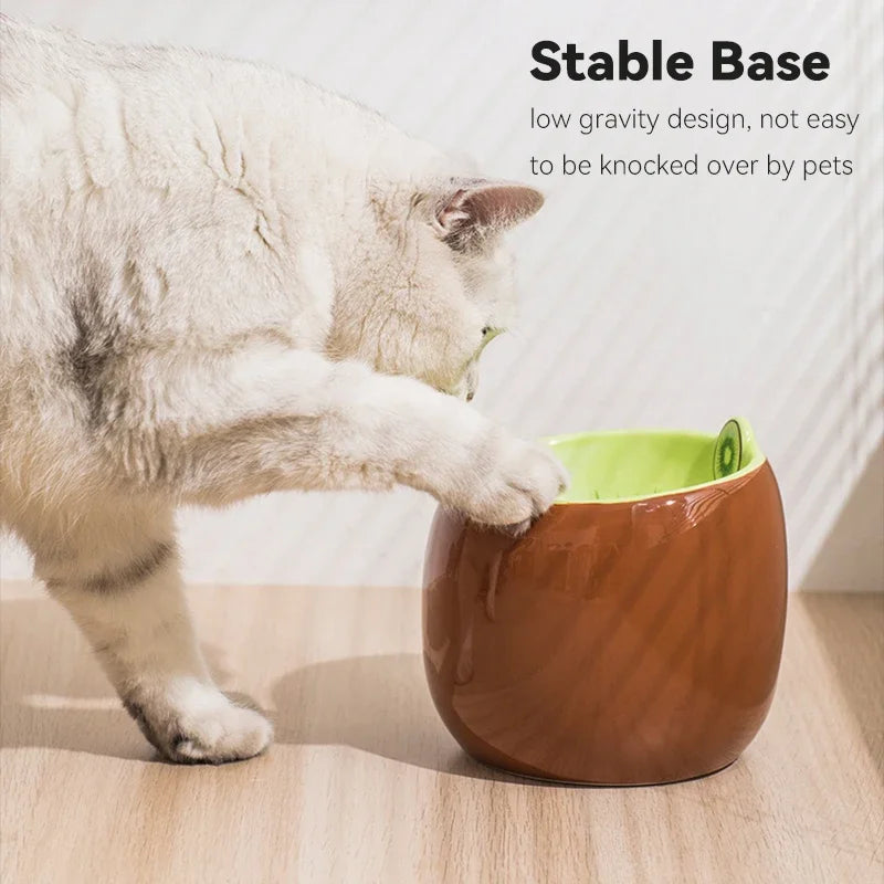 elevated ceramic cat bowl, view 7 - MRSLM