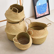 Wicker seagrass planter and storage basket, view 6 - MRSLM