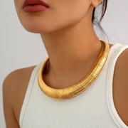 spiral chunky choker necklace, view 3 - MRSLM
