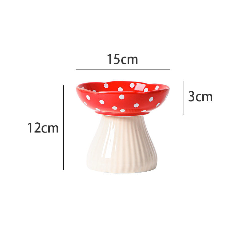 mushroom ceramic pet bowl, view 4 - MRSLM