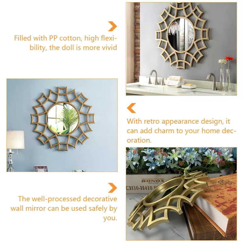 irregular gold wall mirror, view 4 - MRSLM
