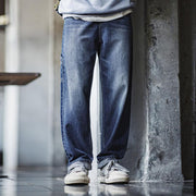 retro blue washed denim jeans for men, view 4 - MRSLM