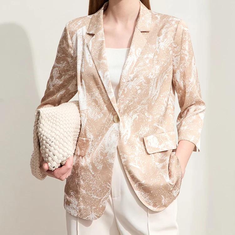 silk stretch printed blazer - MRSLM