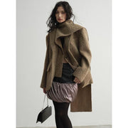 textured blazer with scarf collar, view 3 - MRSLM