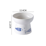 raised ceramic pet bowl, view 4 - MRSLM