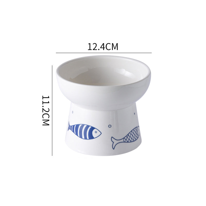 raised ceramic pet bowl, view 4 - MRSLM
