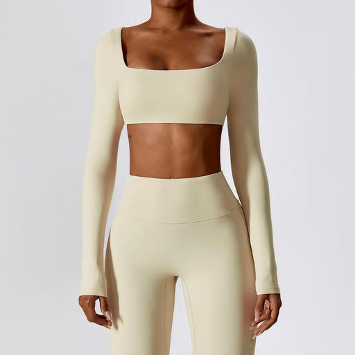 long sleeve crop top yoga shirt, view 18 - MRSLM