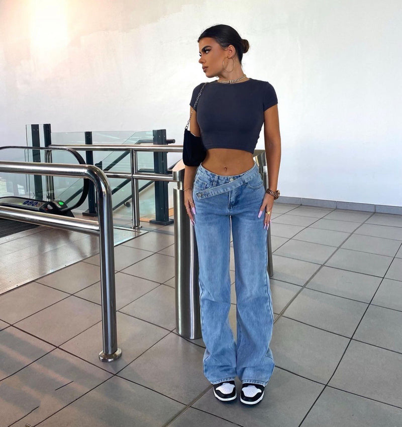Light blue bevel button jeans - MRSLM